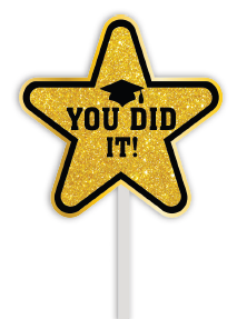 TOPPER DE CARTULINA - ESTRELLA YOU DID IT