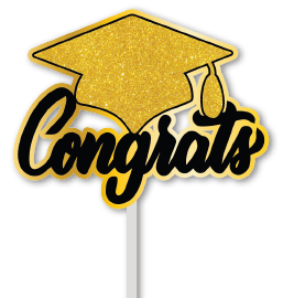 TOPPER DE CARTULINA - CONGRATS CON BIRRETE