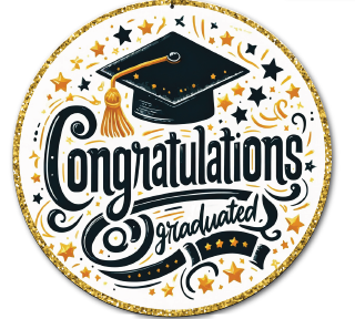 COLGANTE CIRCULAR MDF 40 CM / CONGRATULATIONS GRADUATED