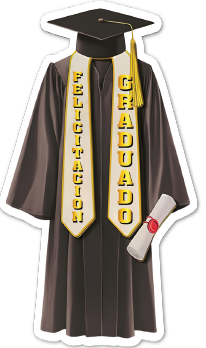 AFICHE MDF 60 CM - FELICIDADES GRADUADO / TOGA NEGRO