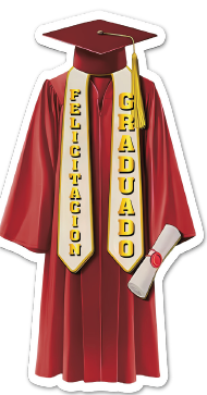 AFICHE MDF 60 CM - FELICIDADES GRADUADO / TOGA ROJO