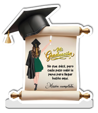 CENTRO DE MESA MDF 37 CM - MI GRADUACION / NO FUE FACIL