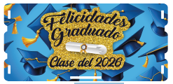 CAJA DETALLE MDF 19X12X9 CM - FELICIDADES GRADUADO AZUL / NEGRO MD2