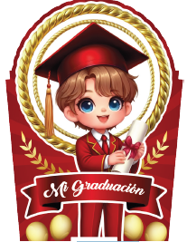 CAJA CONICA MDF 11X11X9 CM - MI GRADUACION / NIÑO VINO