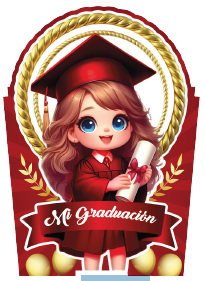 CAJA CONICA MDF 11X11X9 CM - MI GRADUACION / NIÑA VINO