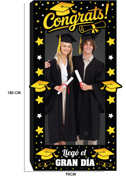 CAJA KRAFT GIGANTE 180X90 CM CONGRATS / LLEGO EL GRAN DIA