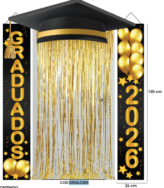 COMBO BIRRETE X4 PZS / LONA DOBLE, BIRRETE, CORTINA.