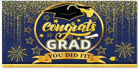 LONA DECORATIVA 50X100 CM - CONGRATS GRAD YOU DID IT