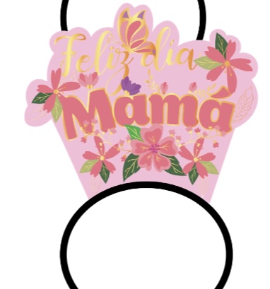 DIADEMA FELIZ DIA MAMÁ FLORES 