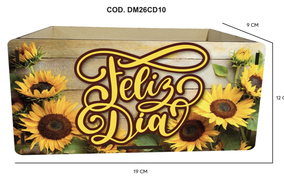 CAJA DETALLE MDF 19X12X9 CM / FELIZ DIA