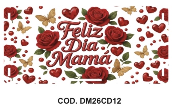 CAJA DETALLE MDF 19X12X9 CM / FELIZ DIA MAMA - FONDO BLANCO