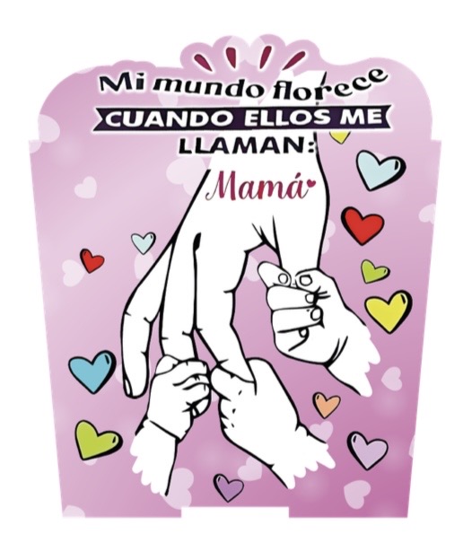 CAJA CONICA 11X11 CM MDF - MI MUNDO FLORECE