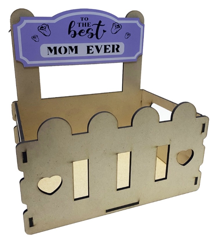 CAJA CORAZON PARA DETALLE MDF - BEST MOM EVER