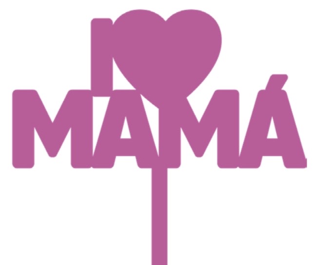 TOPPER MDF IMPRESO - I LOVE MAMA / ROJO