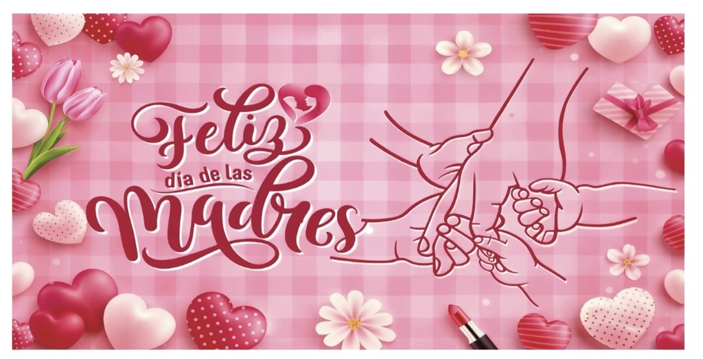 LONA DECORATIVA 50X100 CM - FELIZ DIA DE LAS MADRES