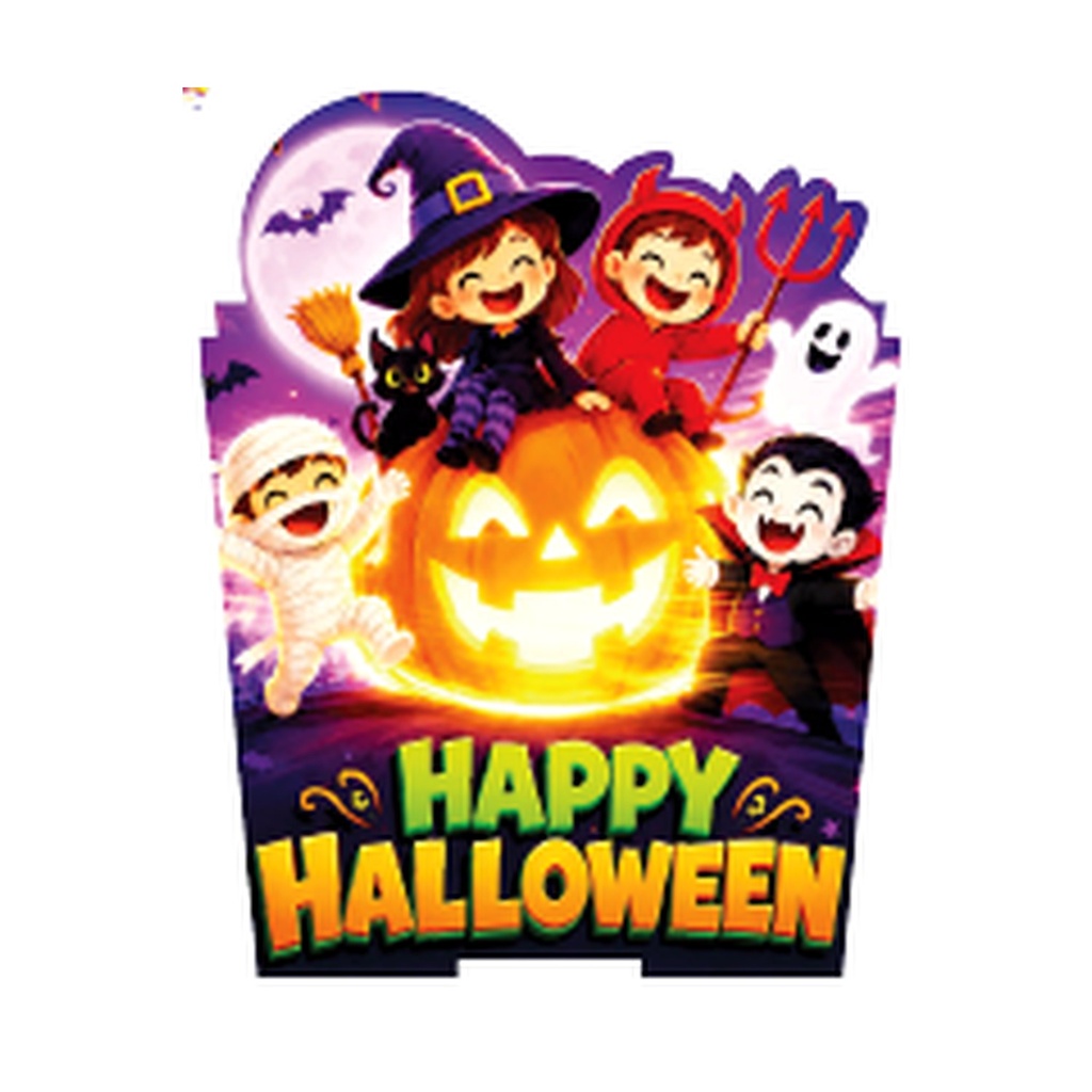 CAJA CONICA MDF 11X11 CM - HAPPY HALLOWEEN / BRUJA
