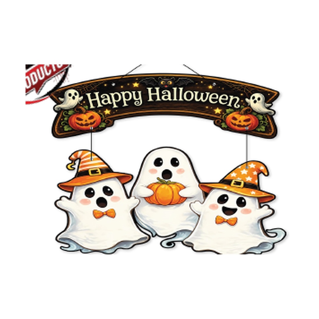 COLGANTE 48X33 CM CARTULINA - FANTASMAS HAPPY HALLOWEEN