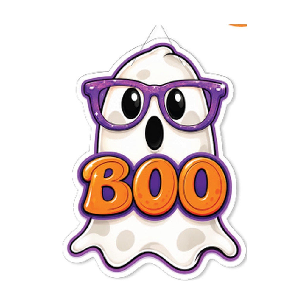 COLGANTE 48X33 CM CARTULINA - FANTASMA LENTES / BOO