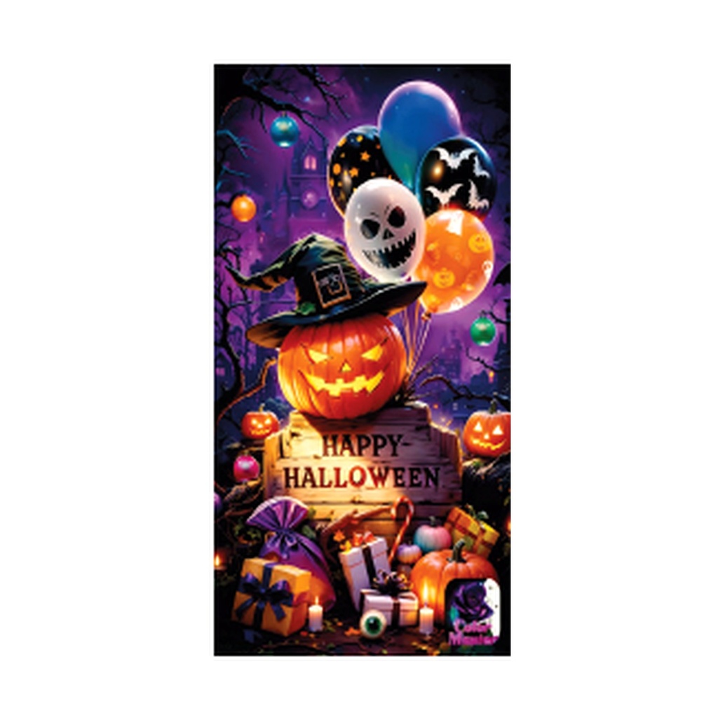 LONAS DECORATIVAS 50X100 CM - CALABAZA CON GLOBOS