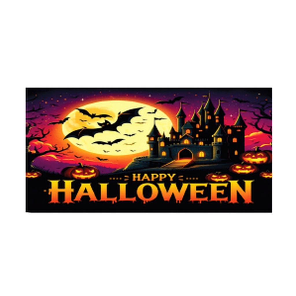 LONAS DECORATIVAS 50X100 CM - HAPPY HALLOWEEN CASTILLO