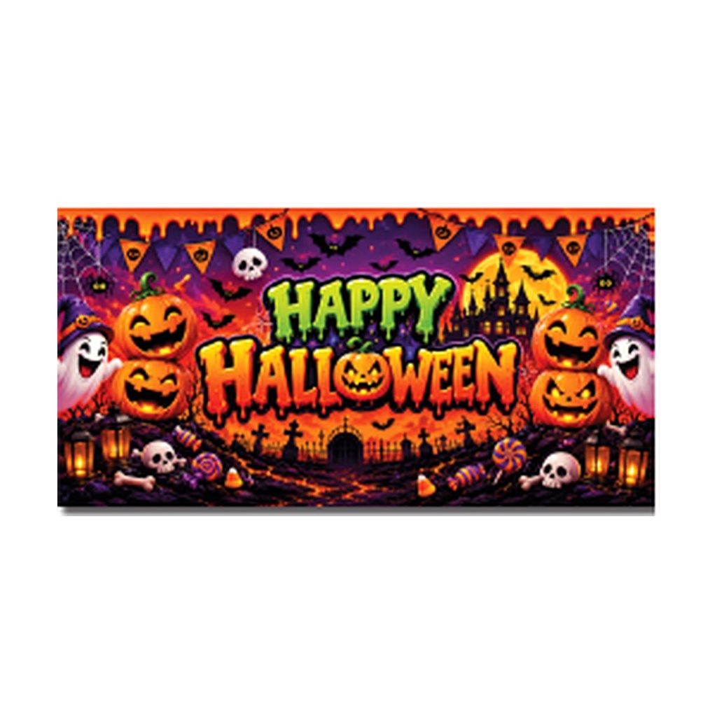 LONAS DECORATIVAS 50X100 CM - HAPPY HALLOWEEN CEMENTERIO