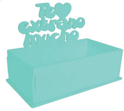 Bombonera MDF 14X7 cm Te Extraño mucho