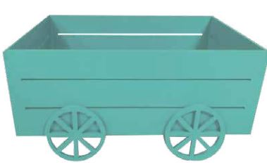 Caja MDF 18X13X6 cm con Rueda - Blanco