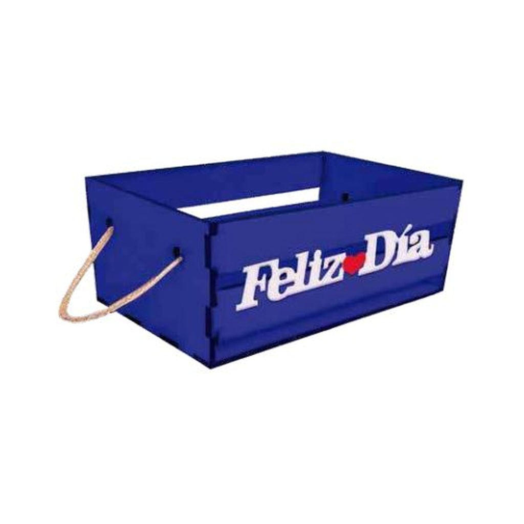 Caja MDF 15x10x7 Rectangular Feliz día - Rosa
