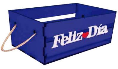 Caja MDF 15x10x7 Rectangular Feliz día - Fucsia