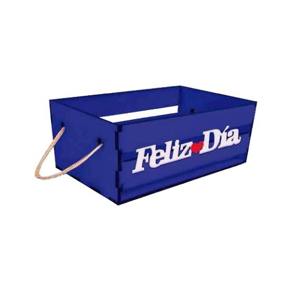 Caja MDF 15x10x7 Rectangular Feliz día - Lila
