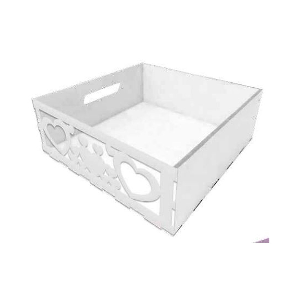 Bandeja MDF 20X20X7.5 cm Corazón - Azul