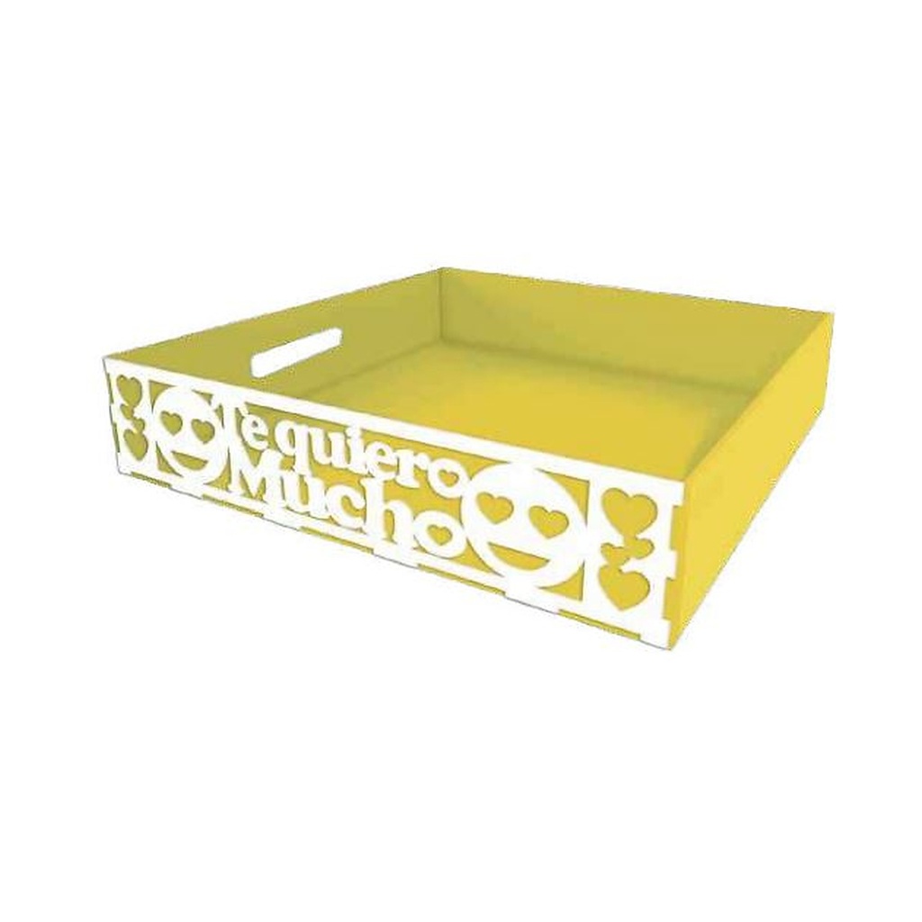 Bandeja MDF 30x20x7.5 cm Te Quiero Mucho - Cafe