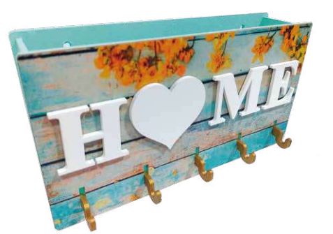 Colgador de Llaves MDF 22X11X5 cm - Cafe