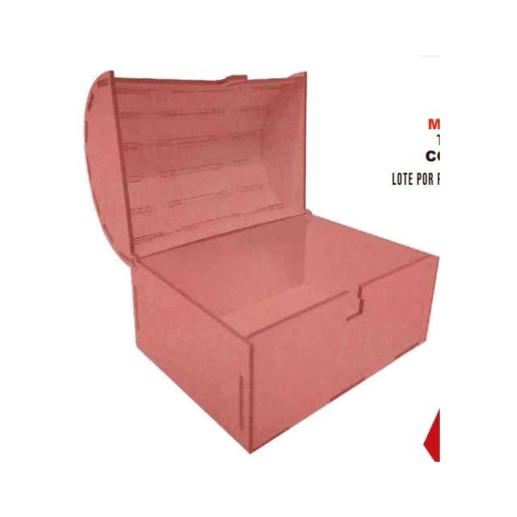 Caja MDF 15X12X10 cm Cofre - Amarillo