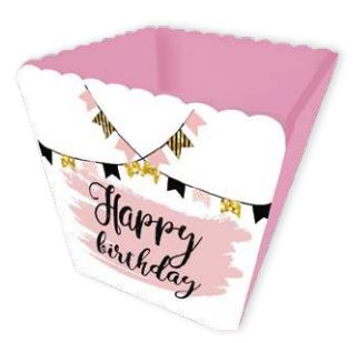 Cajas MDF 10x10 cm Happy Birthday - Cafe