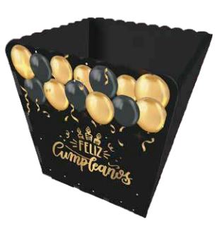 Cajas MDF 10x10 cm Feliz Cumpleaños 1 - Turquesa