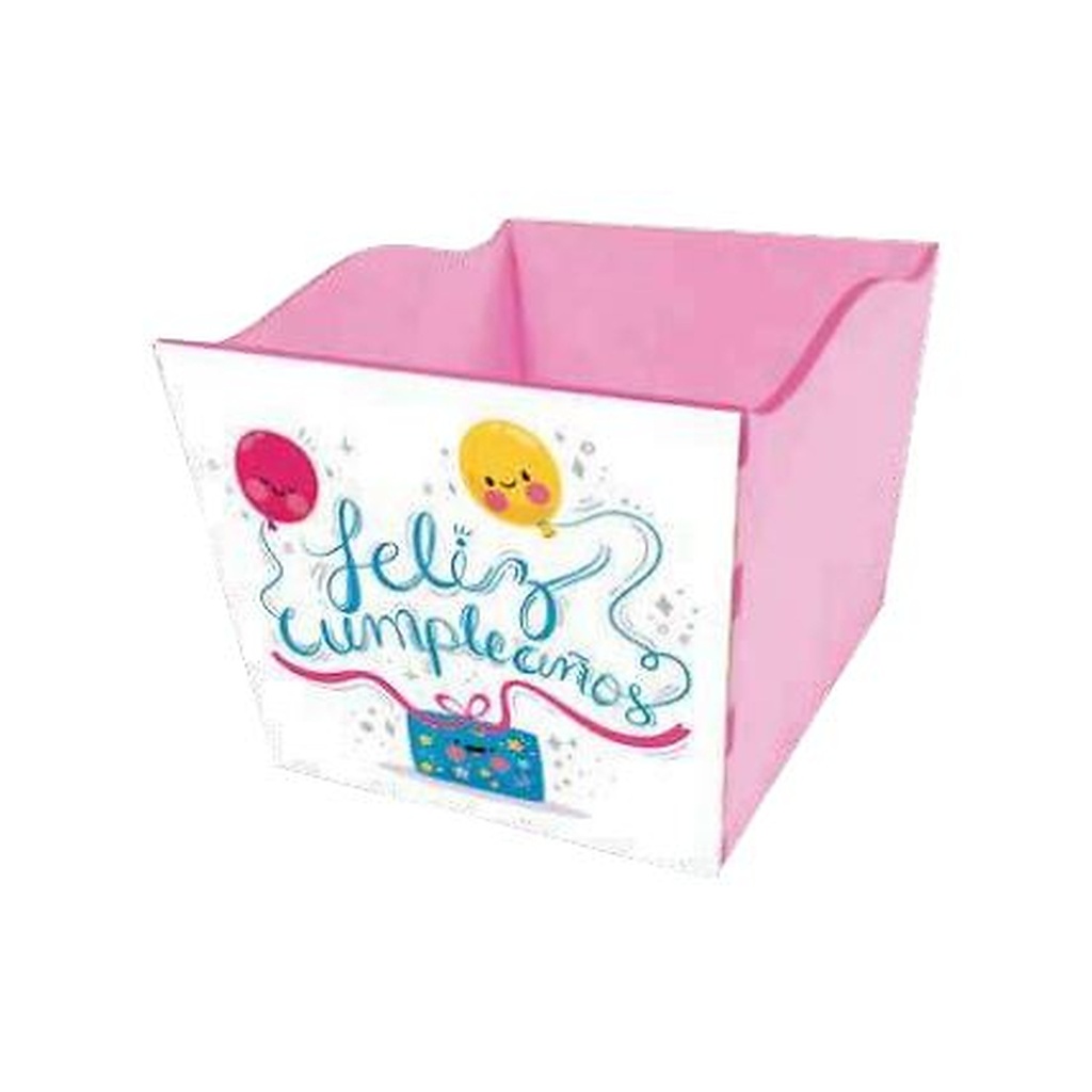 Caja MDF 10x12 cm Feliz Cumpleaños 1 - Amarillo