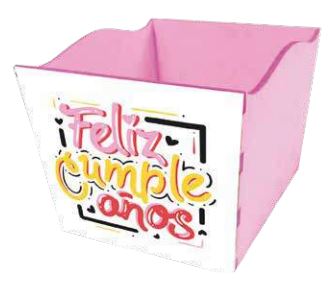 Caja MDF 10x12 cm Feliz Cumpleaños 5 - Oro Rosa