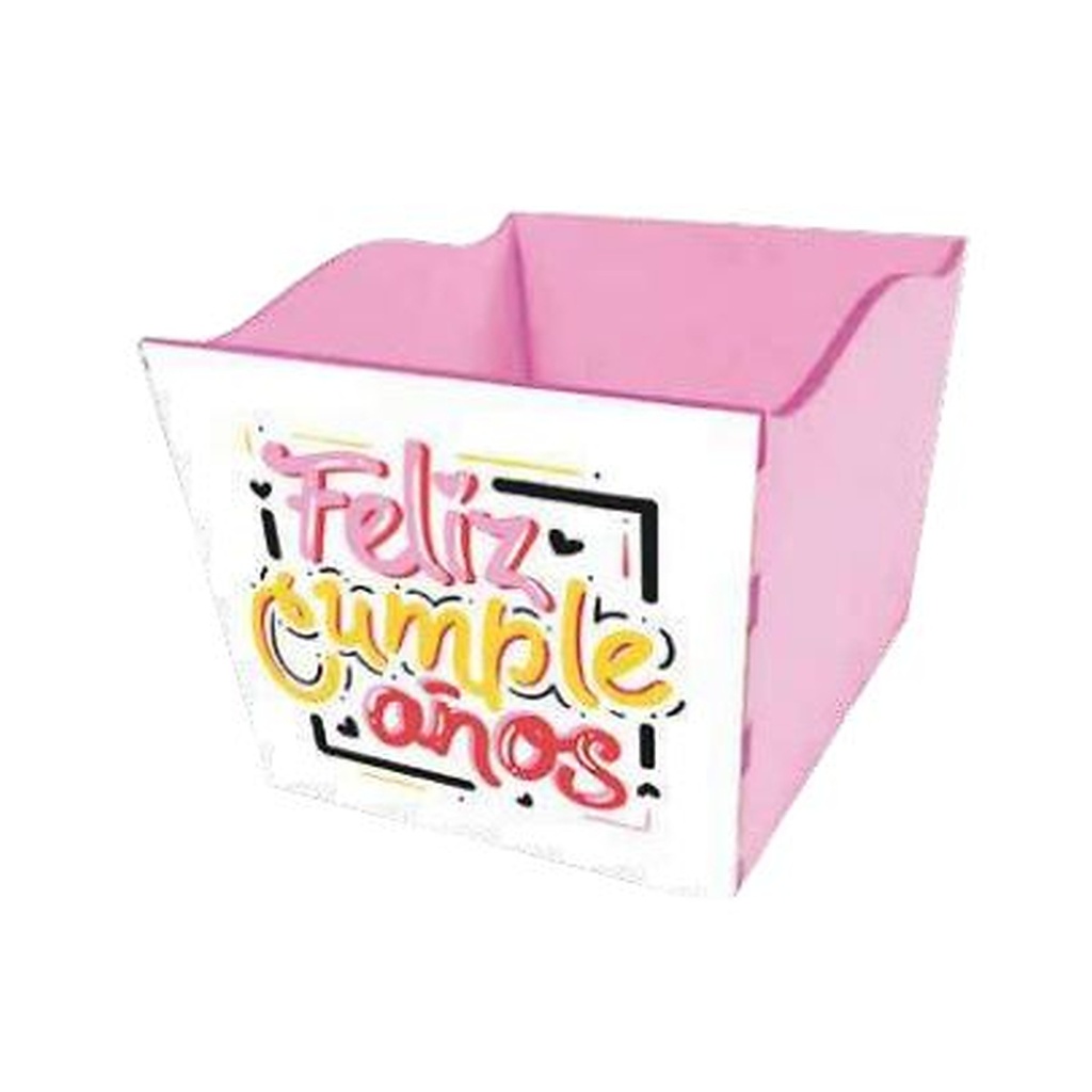 Caja MDF 10x12 cm Feliz Cumpleaños 5 - Rojo