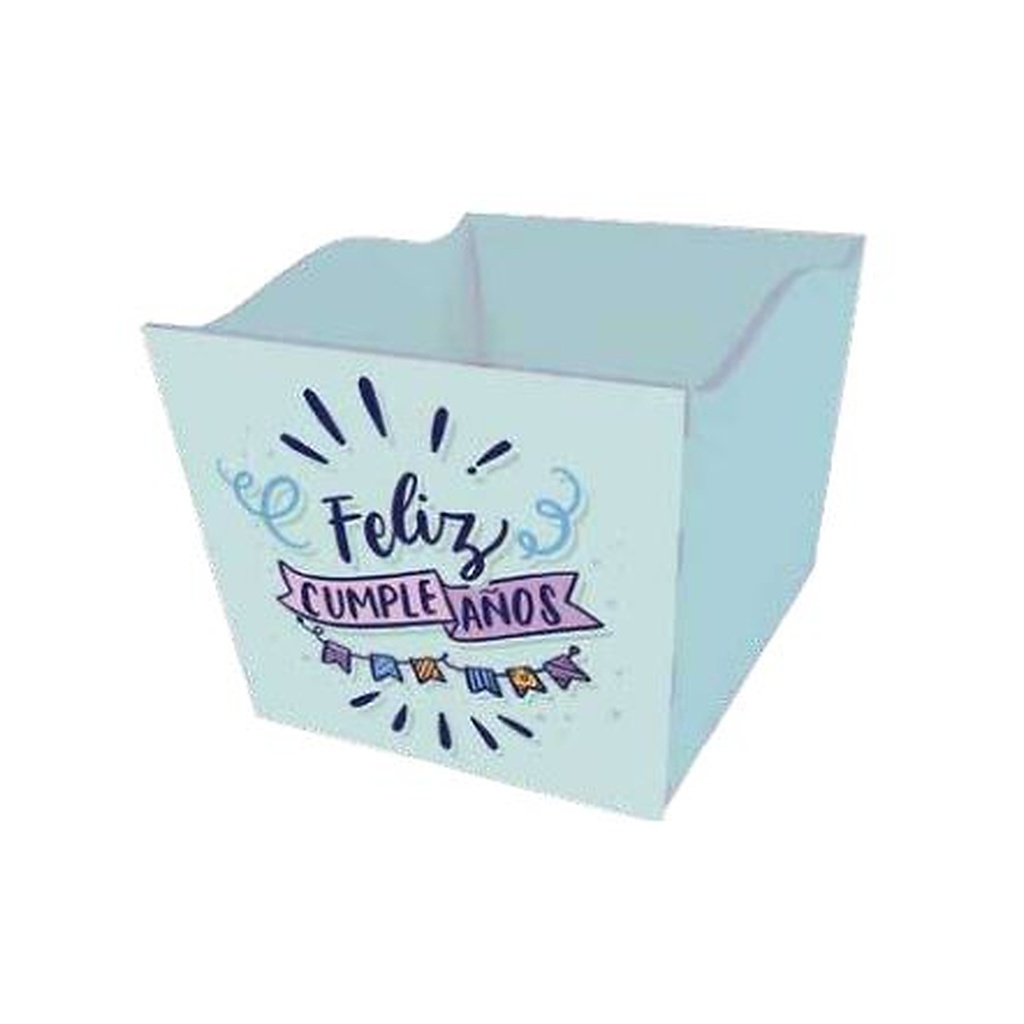 Caja MDF 10x12 cm Feliz Cumpleaños 6 - Rosa