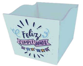 Caja MDF 10x12 cm Feliz Cumpleaños 6 - Menta