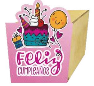 CAJA PERSONAJE 10x12 CM FELIZ CUMPLEAÑOS MUJER
