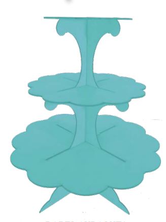 Porta Cupcakes MDF 3PISOS - Celeste