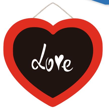 PIZARRA CORAZON MDF 30X22 cm - Cafe