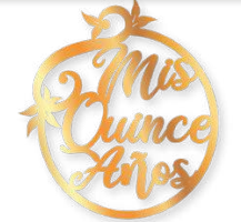 ARO DE MADERA 60 CM LAM. DORADO - MIS QUINCE AÑOS