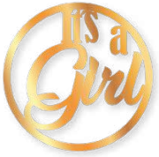 ARO DE MADERA 60 CM LAM. DORADO - IT´S A GIRL / SENCILLO