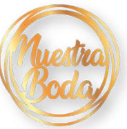 ARO DE MADERA 60 CM LAM. DORADO - NUESTRA BODA / TRIPLE