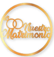 ARO DE MADERA 60 CM LAM. DORADO - NUESTRO MATRIMONIO / SENCILLO