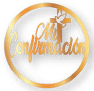 ARO DE MADERA 60 CM LAM. DORADO - MI CONFIRMACION CON CRUZ / SENCILLO