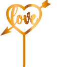 TOPPER CORAZON CON FLECHA LOVE